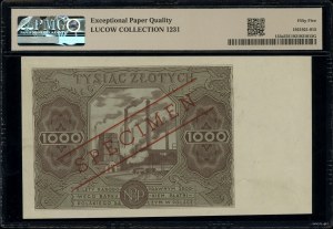 1,000 zloty, 15.07.1947; series A, numbering 0000000; ...
