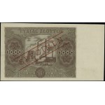 1000 zlatých, 15.07.1947; série A, číslování 0000000; ...