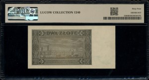 2 zloty, 1.07.1948; AD series, numbering 1562348, mark in...