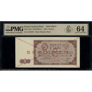 5 złotych, 1.07.1948; seria A, numeracja 1234567, po ob...