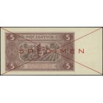 5 złotych, 1.07.1948; seria A, numeracja 1234567, po ob...