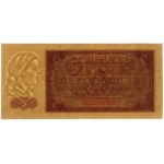 5 złotych, 1.07.1948; seria AM, numeracja 2180938; Luco...