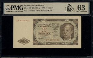 10 gold, 1.07.1948; AT series, numbering 1774372; Luc...