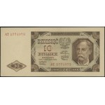 10 złotych, 1.07.1948; seria AT, numeracja 1774372; Luc...