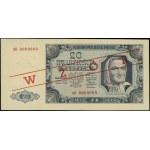 20 złotych, 1.07.1948; seria OO, numeracja 0000000, po ...