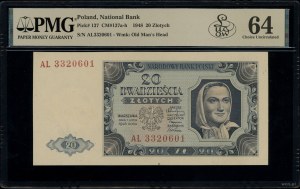 20 gold, 1.07.1948; AL. series, numbering 3320601; Lu...