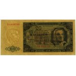 20 zlatých, 1.7.1948; séria CA, číslovanie 0096700; Luc...