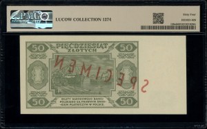 50 zloty, 1.07.1948; series A, numbering 1234567 / 890....
