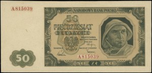 50 zloty, 1.07.1948; series A, numbering 815039, one...