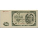 50 złotych, 1.07.1948; seria AB, numeracja 7135624; Luc...