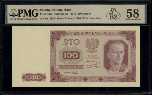 100 zloty, 1.07.1948; no series and numerac...