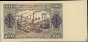 100 zloty, 1.07.1948; no series and numerac...