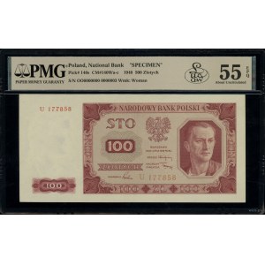 100 złotych, 1.07.1948; seria U, numeracja 177858; Luco...