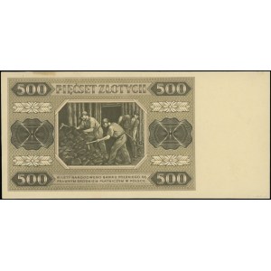 500 złotych, 1.07.1948; brak oznaczenia serii i numerac...