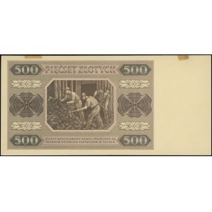 500 złotych, 1.07.1948; brak oznaczenia serii i numerac...
