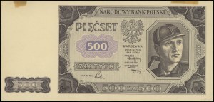 500 zloty, 1.07.1948; no series and numerac...