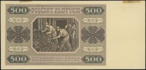 500 zloty, 1.07.1948; no series and numerac...