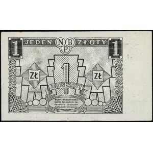 Projekt banknotu 1 złoty, 1.07.1948; seria AB, numeracj...