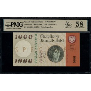1.000 złotych, 29.10.1965; seria A, numeracja 0000000, ...