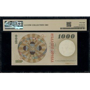 1.000 złotych, 29.10.1965; seria A, numeracja 0000000, ...