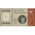 1.000 złotych, 29.10.1965; seria A, numeracja 0000000, ...