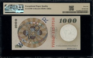 1,000 zloty, 29/10/1965; series G, numbering 0000000; ...