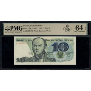 10 złotych, 1.06.1982; seria B, numeracja 0855776; Luco...