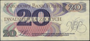 20 zloty, 1.06.1982; AA series, numbering 2669501, ban...