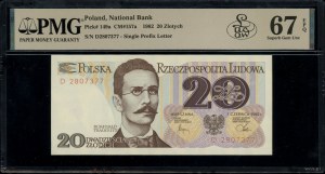 20 zloty, 1.06.1982; series D, numbering 2807377; Luco...