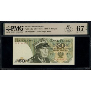 50 złotych, 9.05.1975; rzadsza seria N, numeracja 01649...