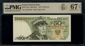50 zloty, 9.05.1975; very rare AA series, numbering...