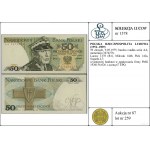 50 złotych, 9.05.1975; bardzo rzadka seria AA, numeracj...