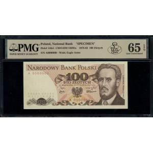 100 złotych, 15.01.1975; seria A, numeracja 0000000, ma...