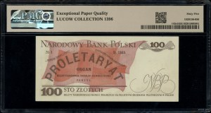 100 zloty, 15.01.1975; series A, numbering 0000000, ma...