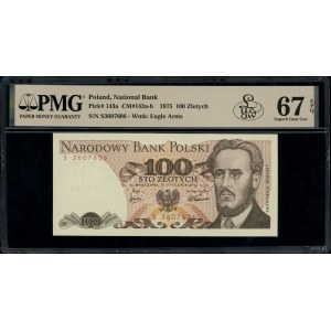 100 złotych, 15.01.1975; wyjątkowo rzadka seria S, nume...