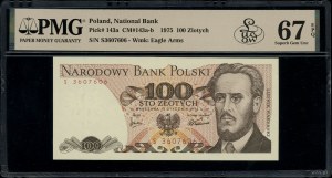 100 zloty, 15.01.1975; extremely rare S series, nume...