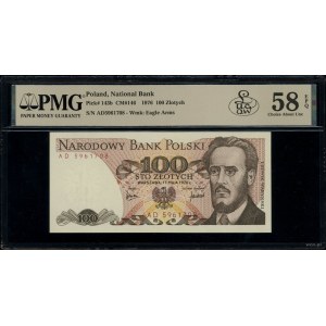 100 złotych, 17.05.1976; wyjątkowo rzadka seria AD, num...