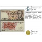 100 złotych, 17.05.1976; wyjątkowo rzadka seria AD, num...