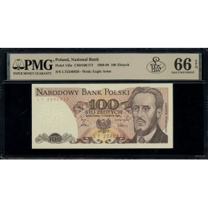 100 złotych, 1.06.1986; rzadka seria LT, numeracja 2240...