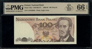 100 zloty, 1.06.1986; rare LT series, numbering 2240....