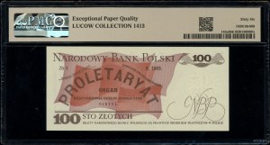 100 zloty, 1.06.1986; rare LT series, numbering 2240....