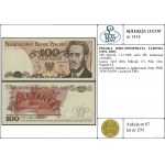 100 złotych, 1.12.1988; seria NR, numeracja 3183400; Lu...