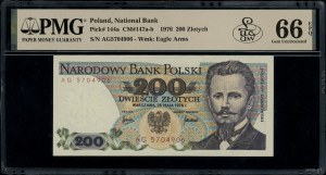200 zloty, 25.05.1976; extremely rare AG series, num...