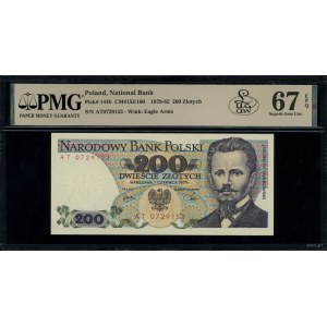 200 złotych, 1.06.1979; rzadka seria AT, numeracja 0729...