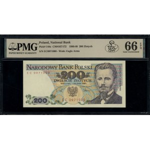 200 złotych, 1.12.1988; seria EC, numeracja 0971900; Lu...