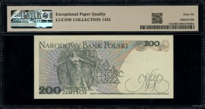 200 zloty, 1.12.1988; EC series, numbering 0971900; Lu...