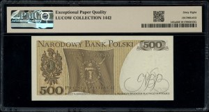 500 zloty, 16.12.1974; rare M series, numbering 5648....
