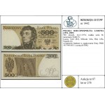 500 złotych, 16.12.1974; rzadka seria M, numeracja 5648...
