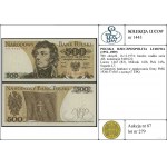 500 złotych, 16.12.1974; bardzo rzadka seria AB, numera...
