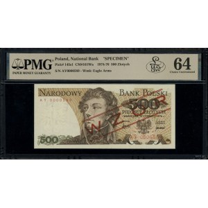 500 zlatých, 15.06.1976; séria AY, číslovanie 0000589, c...